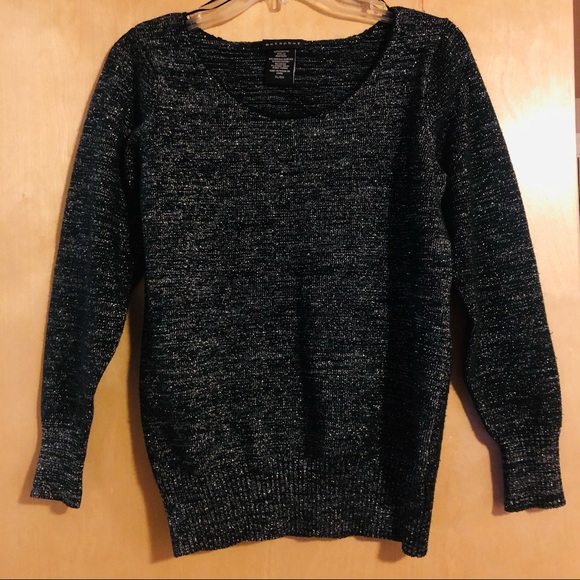 Metaphor Tops - DARK STARLIGHT Sparkle Black & Silver Sweater!